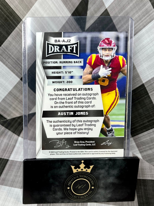 Austin Jones 2023 Leaf Draft Blue Auto #BA-AJ2