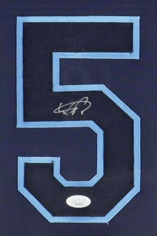 WANDER FRANCO Autographed Custom 35x43 Framed Jersey w/ JSA COS TB Rays Rookie🔥