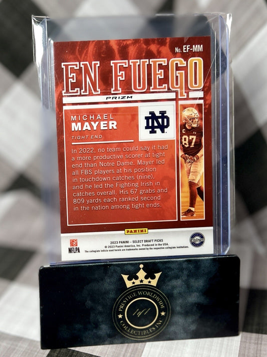 Michael Mayer 2023 Select Draft Picks En Fuego Silver Prizm #EF-MM ND & Raiders