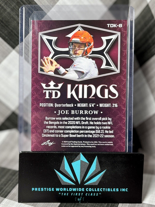 Joe Burrow 2024 Leaf Football Blue TD Kings #TDK-8 LSU & Cincinnati Bengals