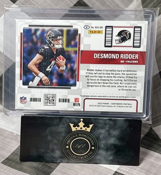 DESMOND RIDDER 2022 Contenders GREEN Season Ticket ROOKIE VAR PATCH #RSV-DMI ATL