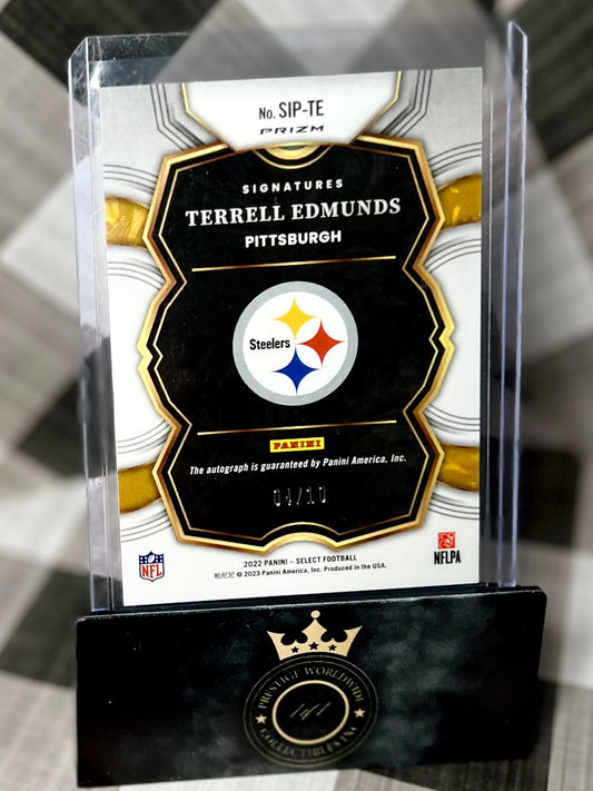 Terrell Edmunds 2022 Select Gold Signatures Auto /10 #SIP-TE Steelers & Eagles