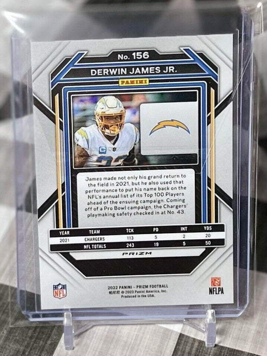 Derwin James Jr 2022 Panini Prizm Football Green Prizm #156 Los Angeles Chargers