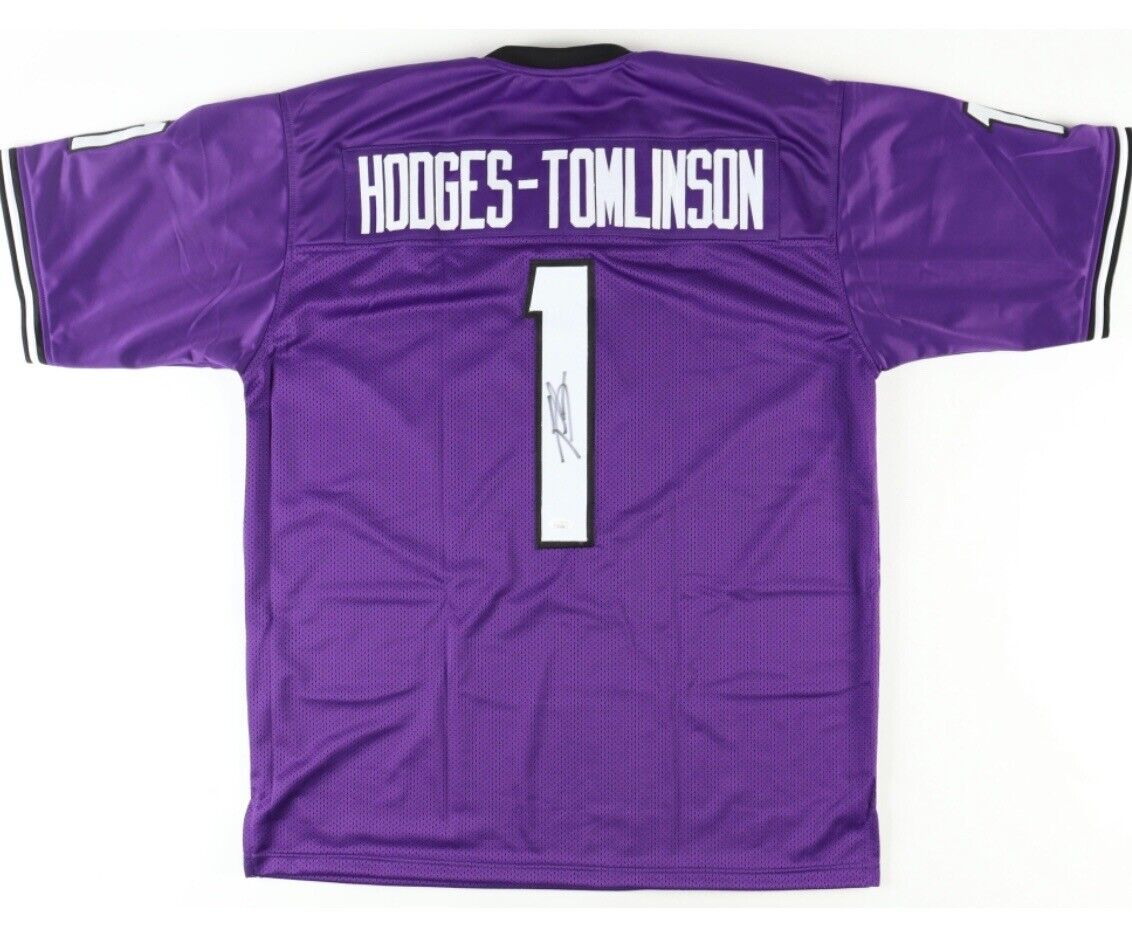 Trevius Hodges-Tomlinson Signed TCU College Purple Custom Football Jersey (JSA)