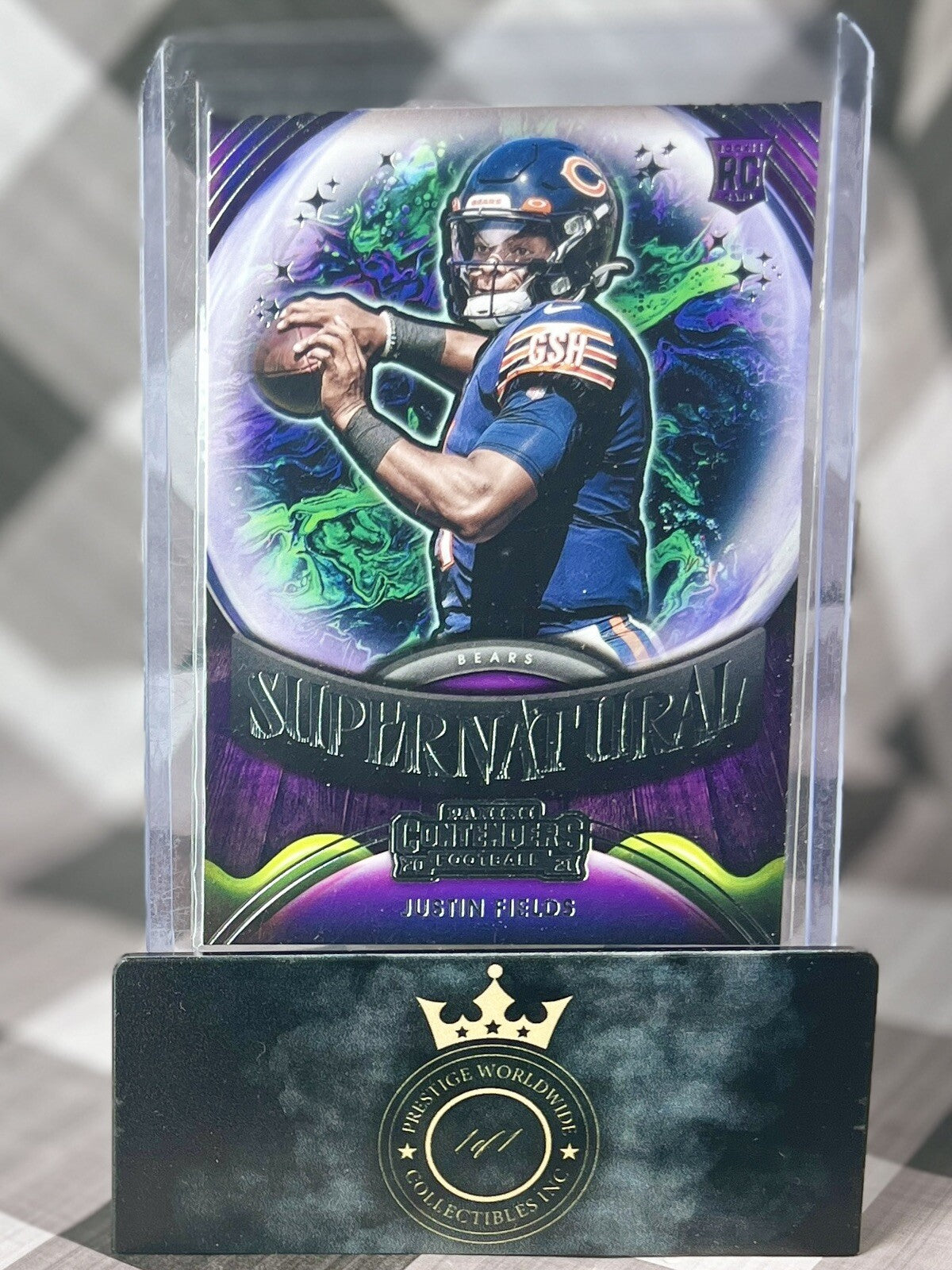 Justin Fields 2021 Panini Contenders Supernatural Rookie #SN-JFI CHI Bears RC