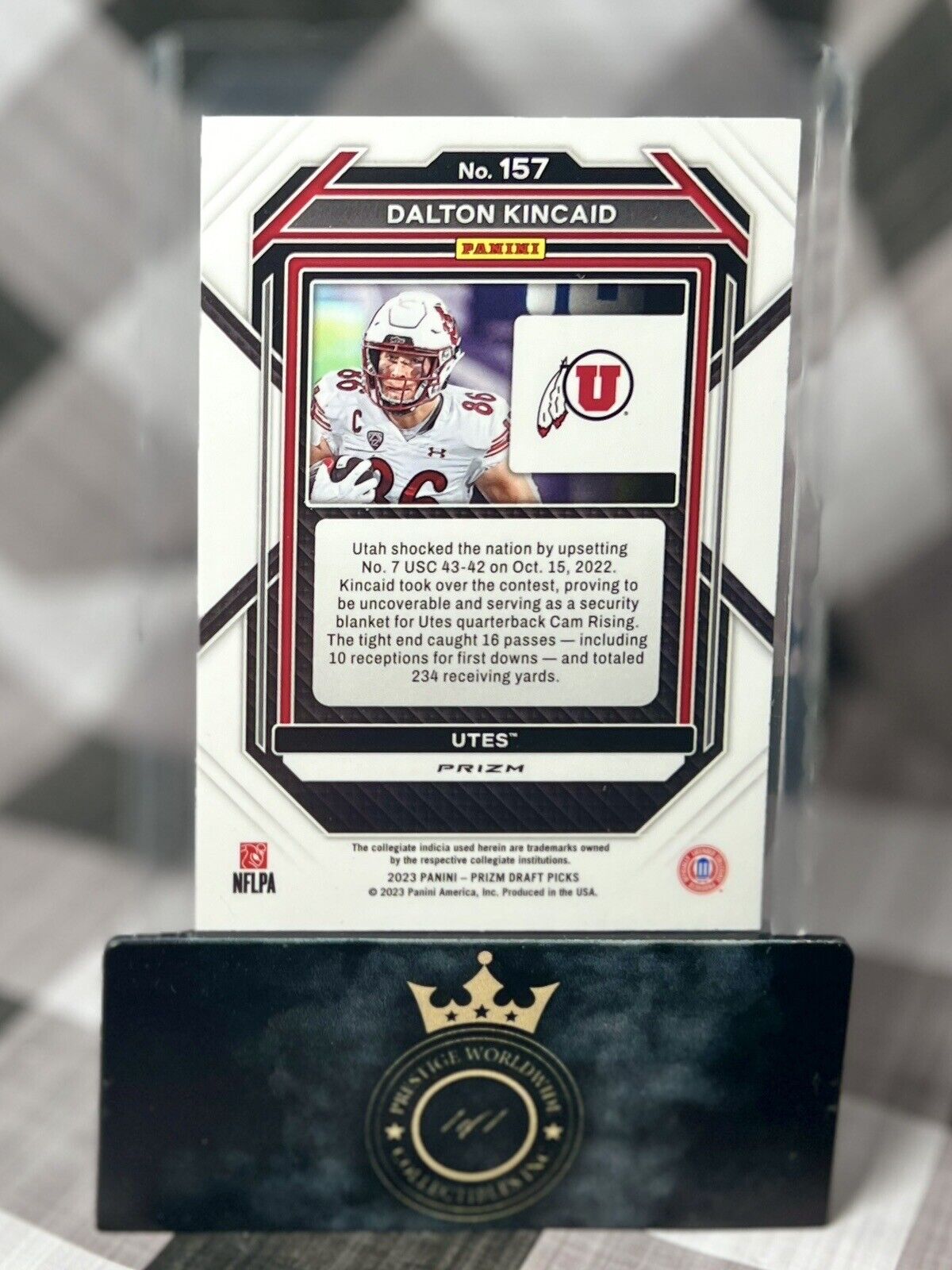 Dalton Kincaid 2023 Prizm Draft Picks Red Cracked Ice #157 Utah SDSU & Bills
