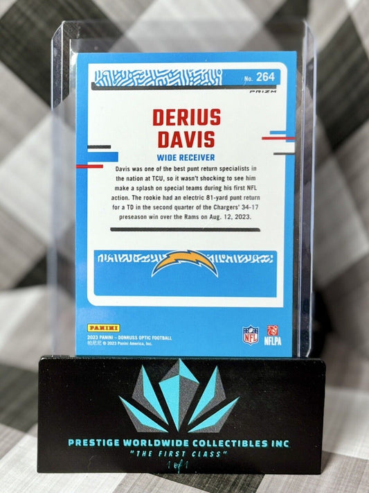 Derius Davis 2023 Donruss Optic Rated Rookie Blue Stars Emoji #264 Chargers RC