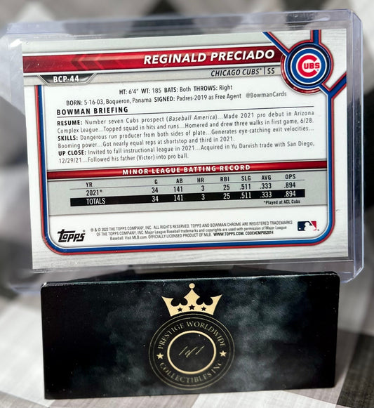 Reginald Preciado 2022 Bowman Chrome Green Mojo Refractor /99 #BCP-44