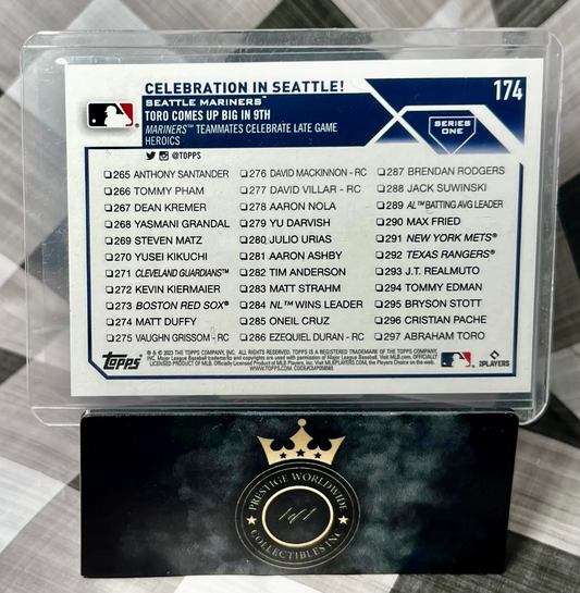 2022 Topps Blue Toro Comes up Big in the 9th #173 - SEA Mariners