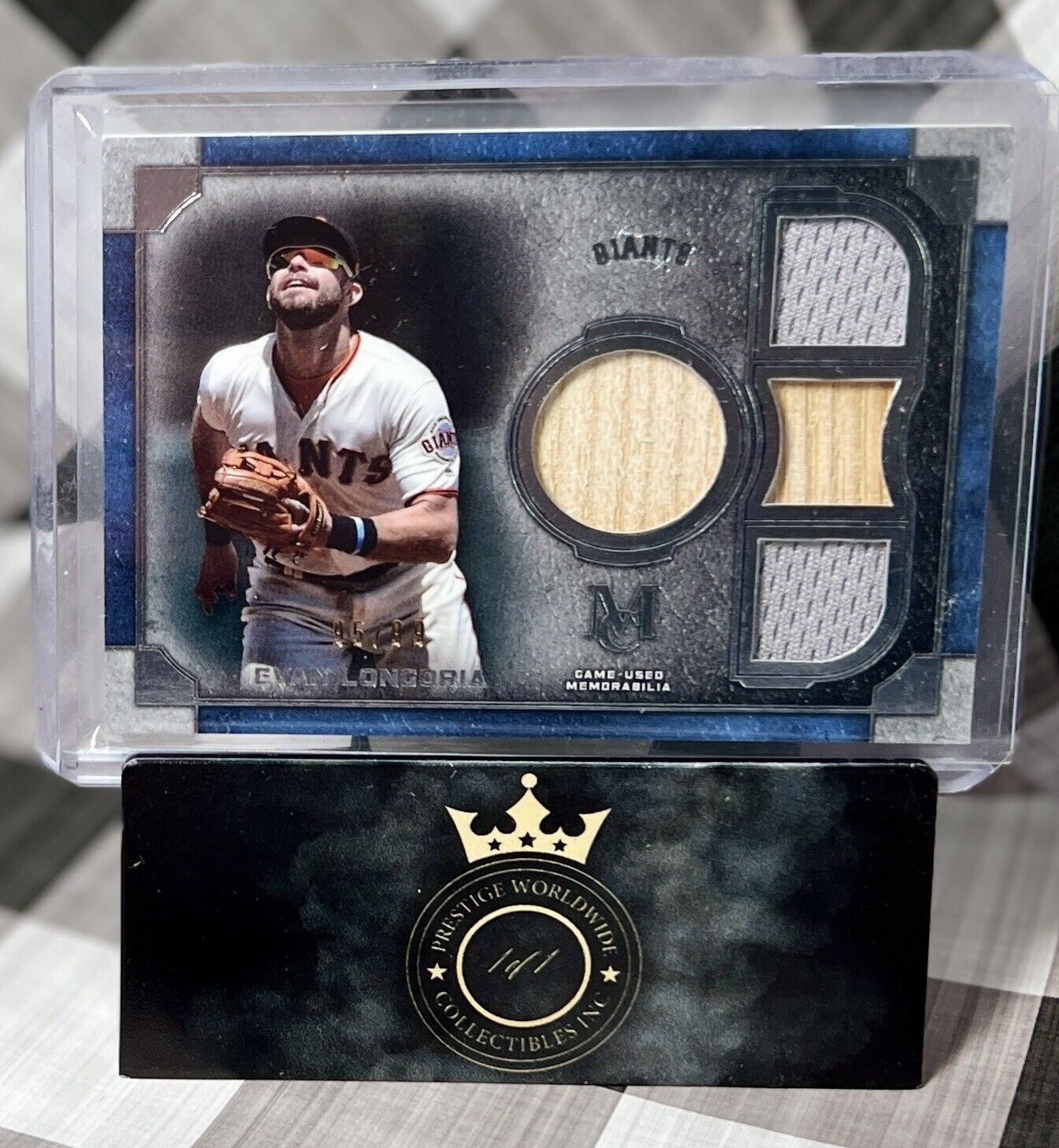 EVAN LONGORIA 2019 TOPPS MUSEUM COLLECTION QUAD GAME USED RELIC /99 #SPQR-EL SFG
