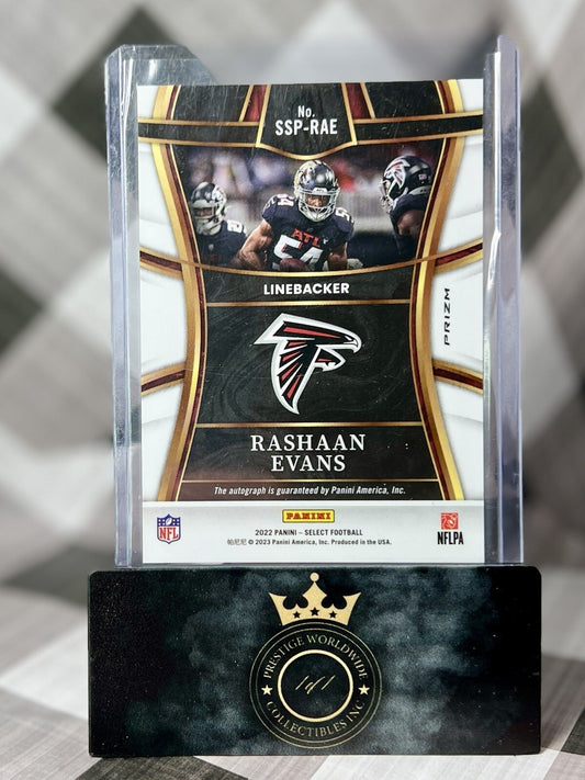 Rashaan Evans 2022 Panini Select SSP Auto #SSP-RAE Atlanta Falcons