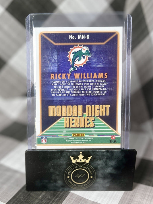 Ricky Williams 2022 Panini Classics Monday Night Heroes Chrome #MN-8 Dolphins SP
