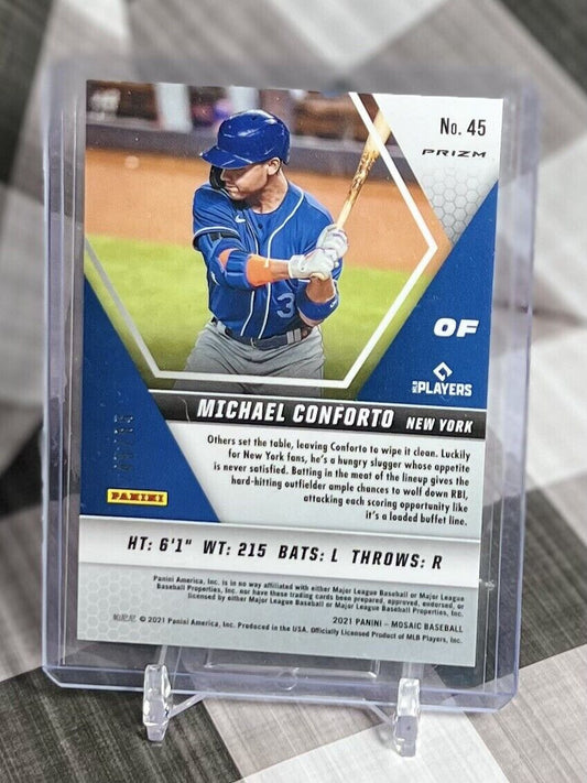 2021 Mosaic Quick Pitch MICHAEL CONFORTO BLUE DISCO PRIZM /85 #45 NEW YORK METS