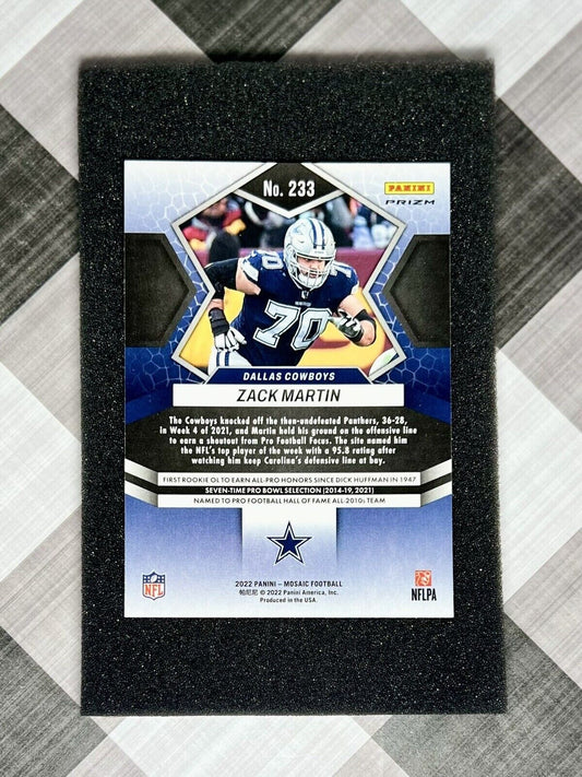 ZACK MARTIN 2022 Panini Mosaic Football HONEYCOMB CASE HIT #233 - DALLAS COWBOYS