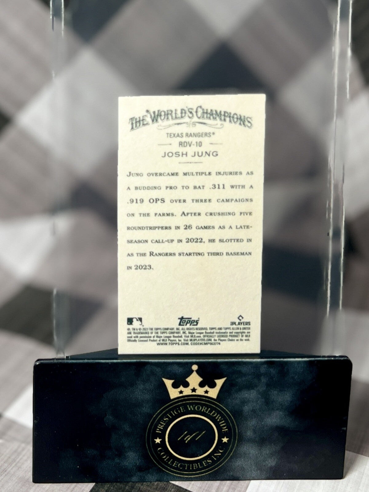 Josh Jung 2023 Topps Allen & Ginter Rookie Design Variation Mini #RDV-10 Rangers