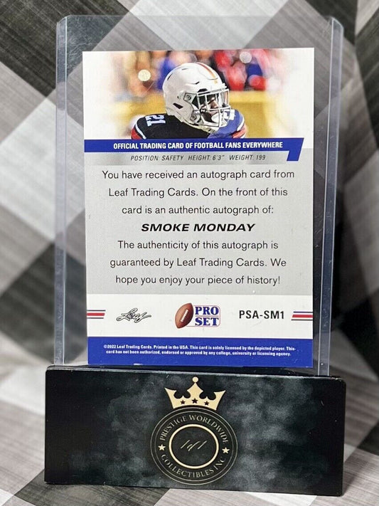 SMOKE MONDAY 2022 LEAF DRAFT ROOKIE AUTO RED #BA-SM1 NO SAINTS AUBURN TIGERS RC