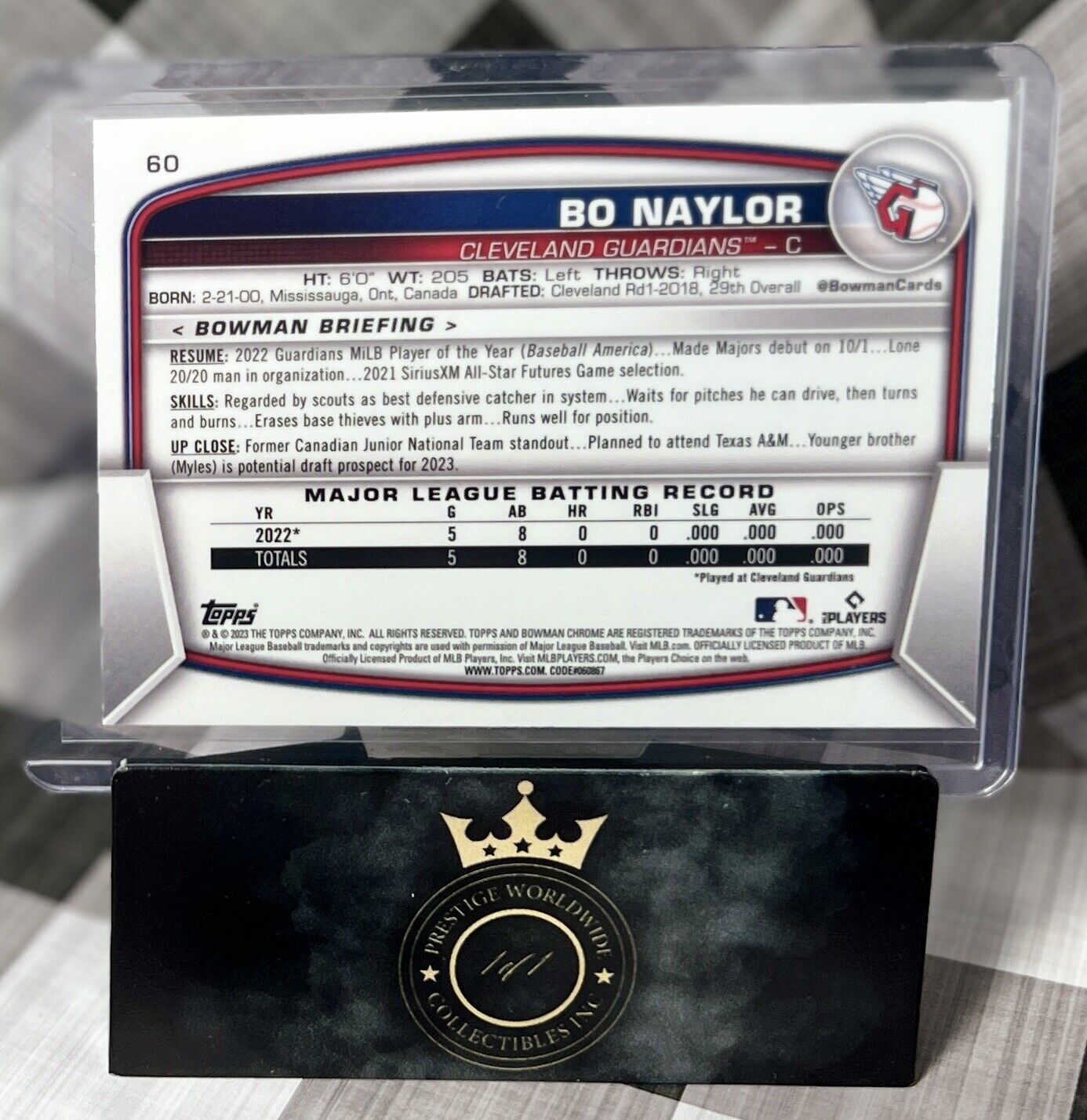Bo Naylor 2023 Bowman Chrome Rookie Mega Mojo Refractor #60 Cleveland Guardians