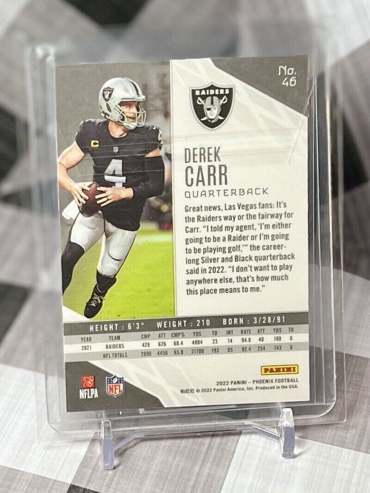 Derek Carr 2022 Panini Phoenix NFL Color Burst Holo SP #46 - Las Vegas Raiders