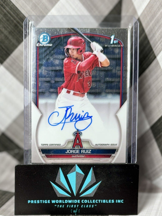 Jorge Ruiz 2023 Bowman Chrome 1st Prospect Auto #CPA-JRZ Los Angeles Angels RC
