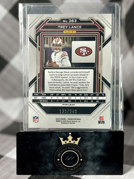 Trey Lance 2022 Panini Prizm Orange Prizm /249 #263 San Francisco 49ers
