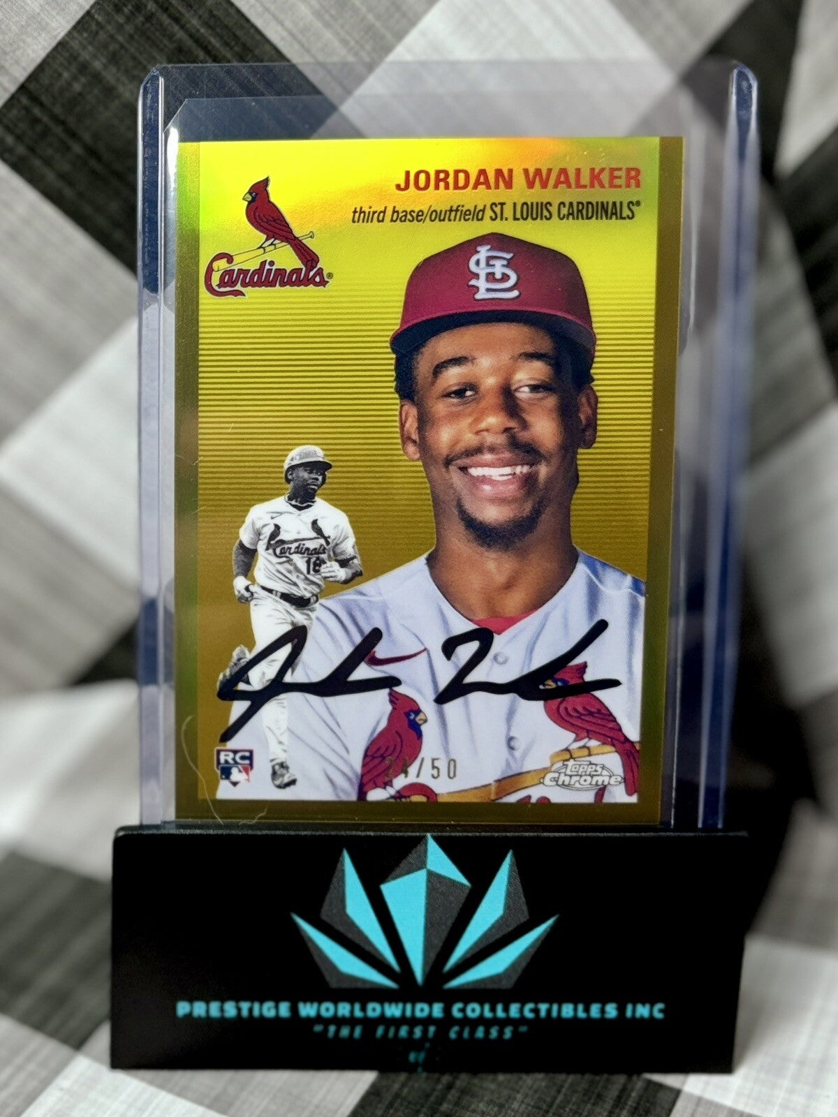 Jordan Walker 2023 Topps Chrome Platinum Rookie Gold Refractor /50 #250 Cards RC