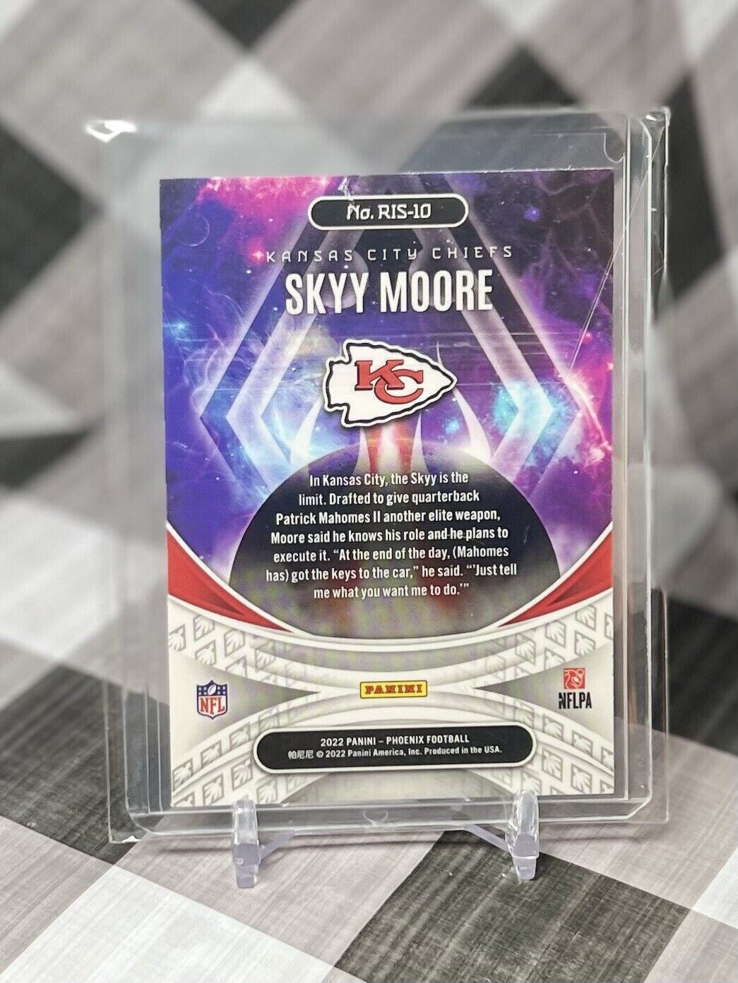 Skyy Moore 2022 Panini Phoenix Rookie Rising Insert #RIS-10 KC Chiefs Rookie RC
