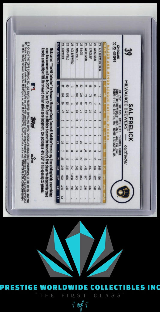 Sal Frelick 2024 Topps Chrome Rookie #39 Milwaukee Brewers Rookie