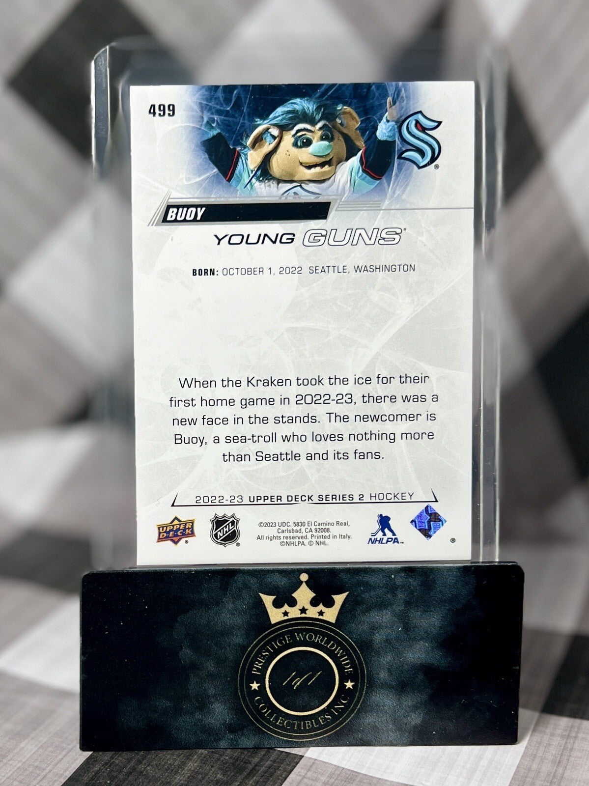 Budy 2022-23 Upper Deck Series 2 Young Guns #499 Seattle Kraken Mascot RC