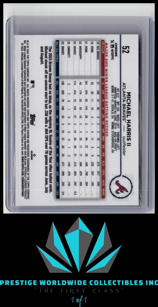 Michael Harris II 2024 Topps Chrome #52 Atlanta Braves