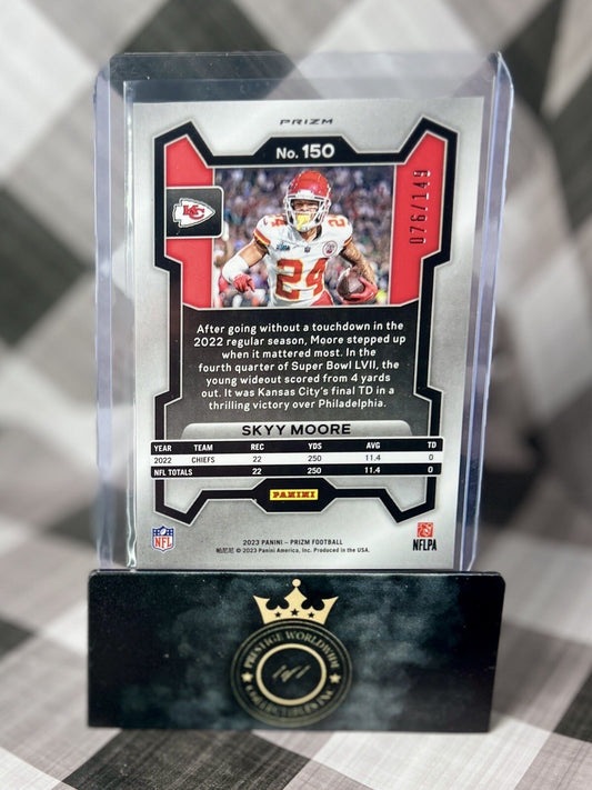 Skyy Moore 2023 Panini Prizm Red Wave Prizm /149 #150 Kansas City Chiefs 2nd Yr