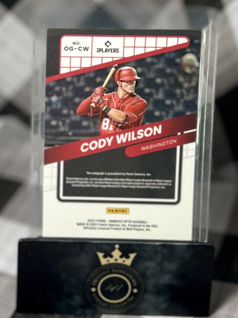 Cody Wilson 2022 Panini Donruss Optic Optigraphs Auto #25 Washington Nationals