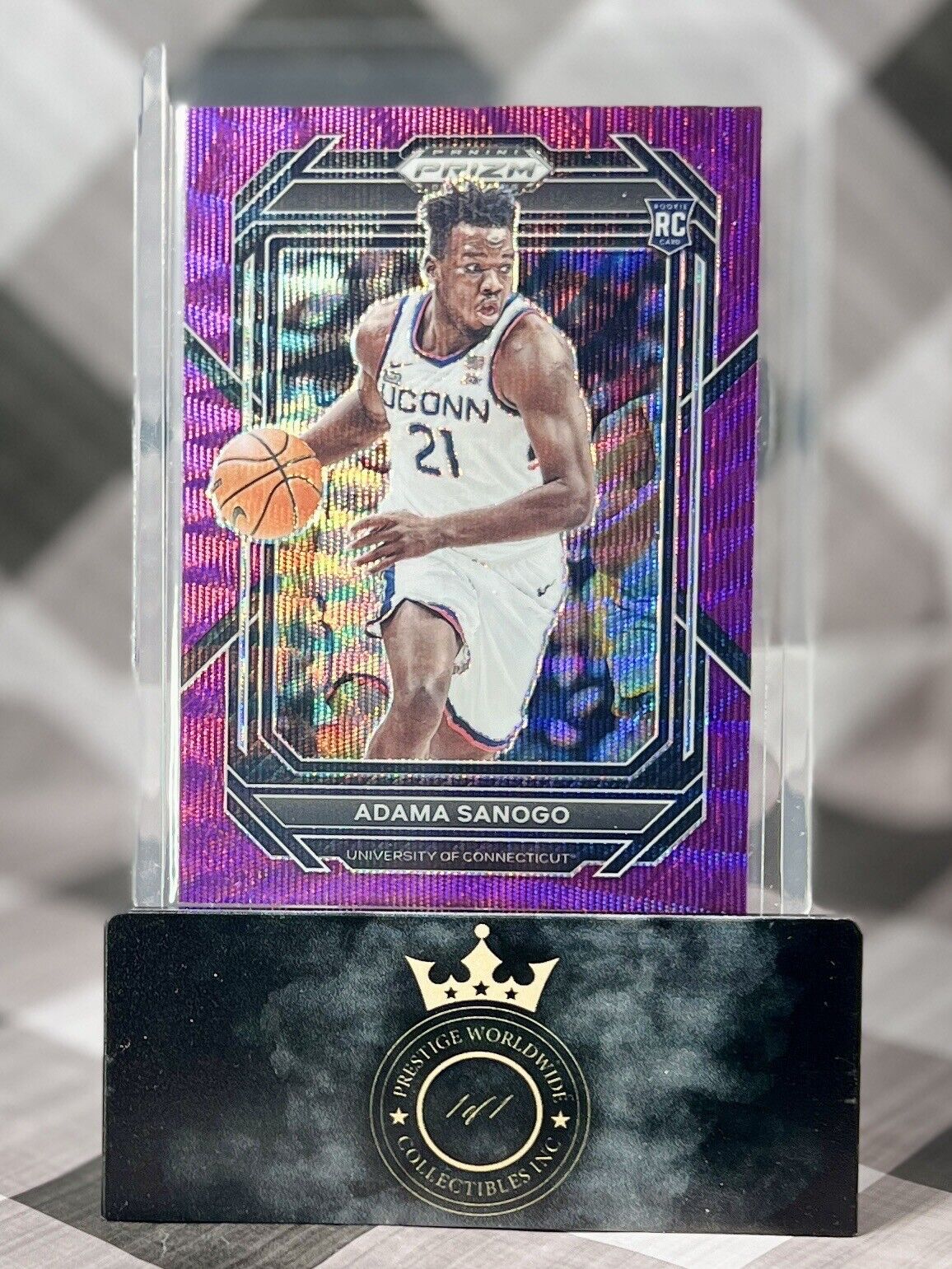 Adama Sanogo 2023-24 Prizm Draft Picks Purple Wave #8 UCONN & Chicago Bulls