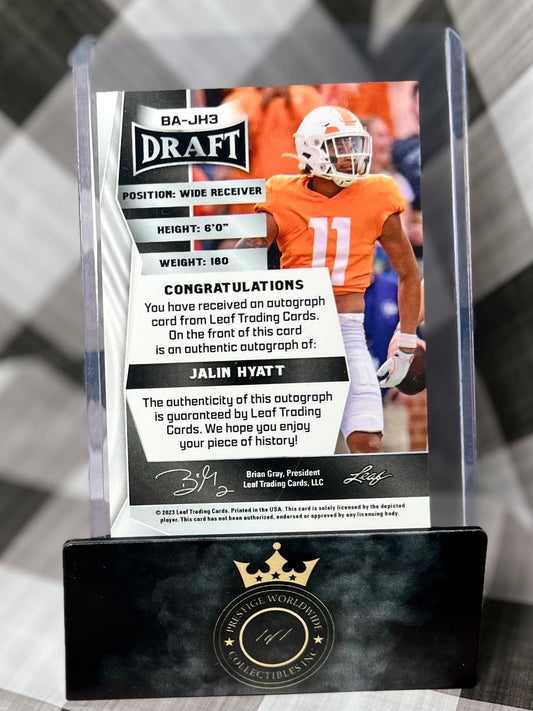 Alexander Mattison 2019 Leaf Draft Silver Border Auto #BA-AM2