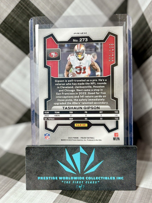 Tashaun Gipson 2023 Panini Prizm Blue Wave Prizm /199 #273 San Francisco 49ers