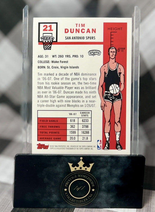 Tim Duncan 2007-2008 Topps 50th Anniversary #21 San Antonio Spurs Parallel