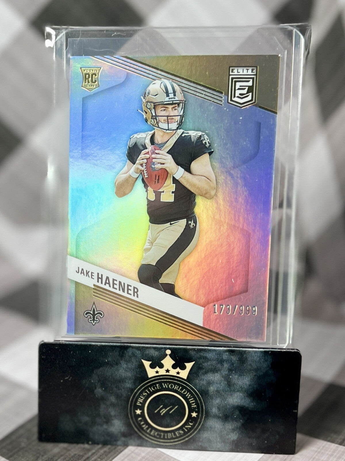 Jake Haener 2023 Panini Donruss Elite Silver Holo Rookie /999 #145 NO Saints RC