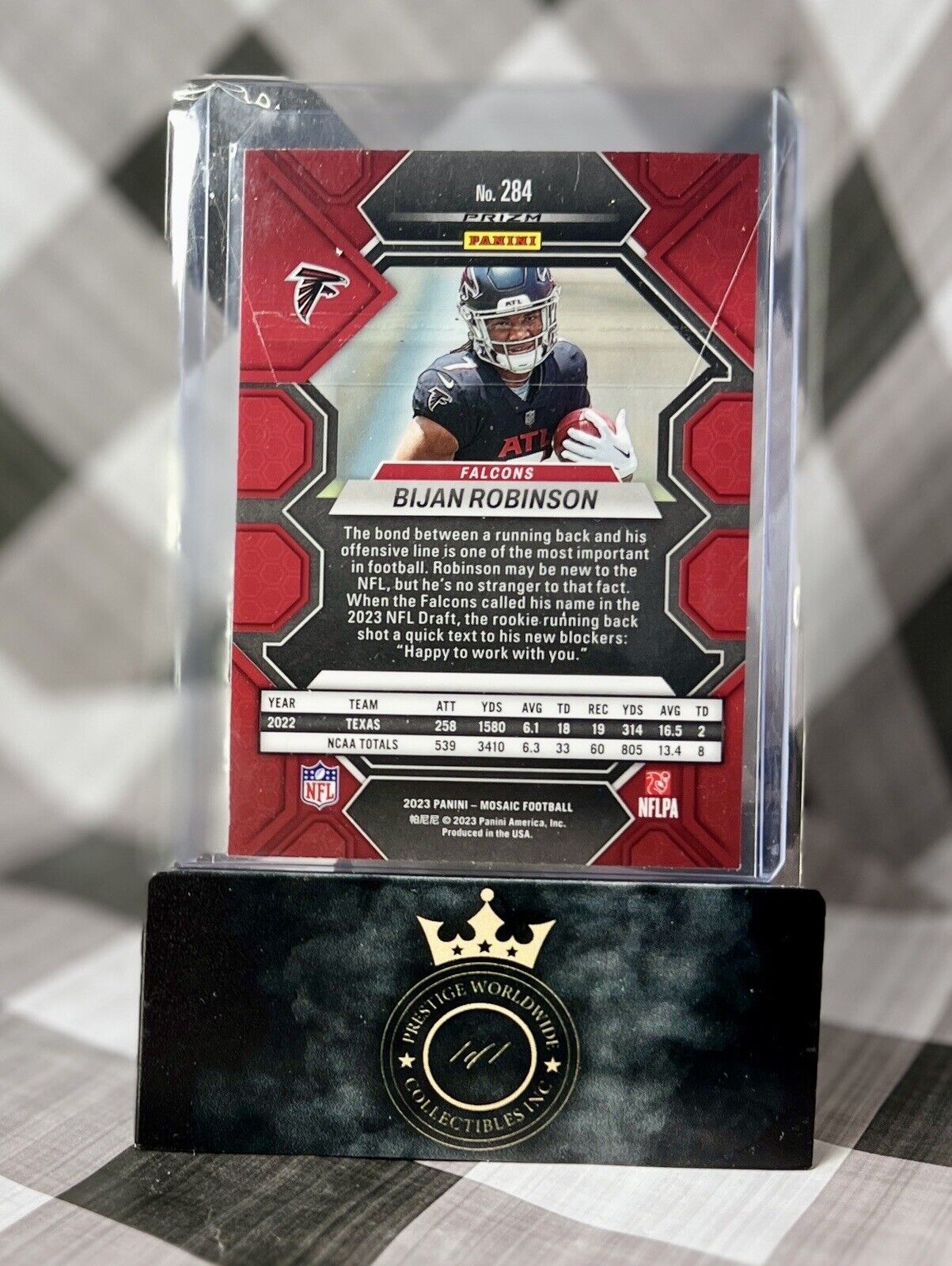 Bijan Robinson 2023 Panini Mosaic Rookie Base Prizm #284 Atlanta Falcons RC
