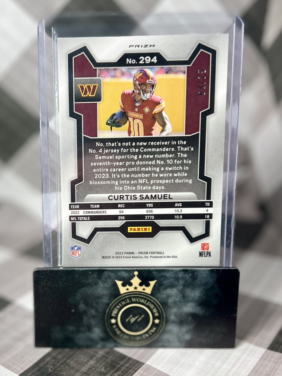 Curtis Samuel 2023 Panini Prizm FOTL Green Scope /75 #294 Washington Commanders
