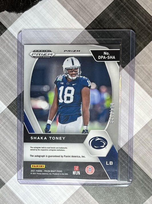 Shaka Toney 2021 Panini Prizm Draft Picks Auto Prizms Red /199 DPA-SHA