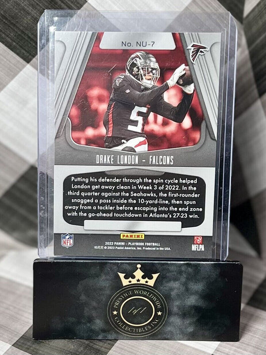 Drake London 2022 Panini Playbook Next Up Rookie Insert #NU-7 Atlanta Falcons RC