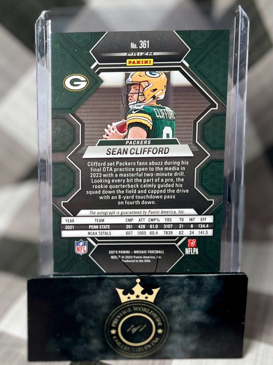 Sean Clifford 2023 Panini Mosaic Auto Mosaic #361 Green Bay Packers RC