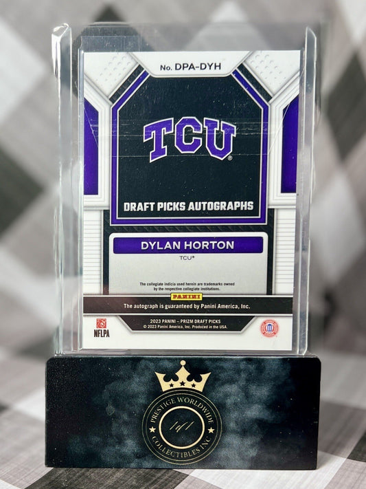 Dylan Horton 2023 Panini Prizm Draft Picks Signed Rookie #DPA-DYH TCU & Texans