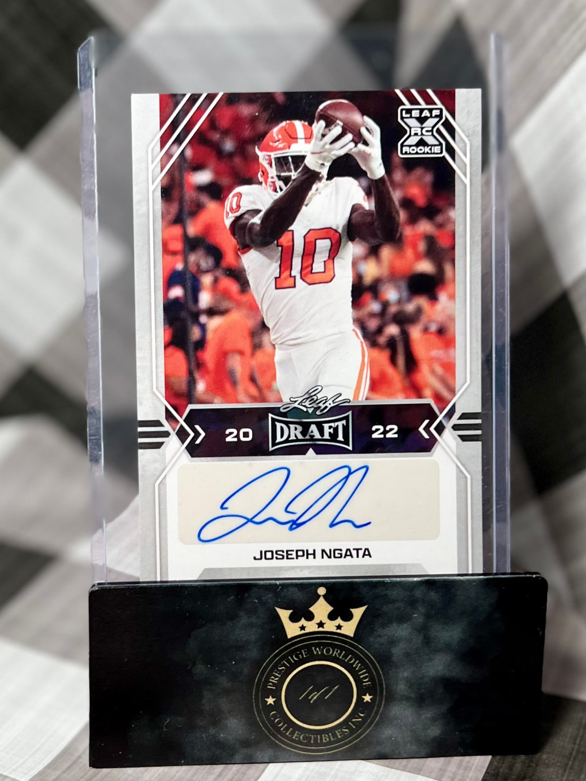 Joseph Ngata 2022 Leaf Draft Silver Border Auto #BA-JN1 Philadelphia Eagles RC