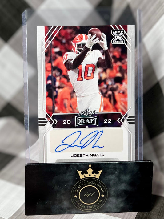 Joseph Ngata 2022 Leaf Draft Silver Border Auto #BA-JN1 Philadelphia Eagles RC