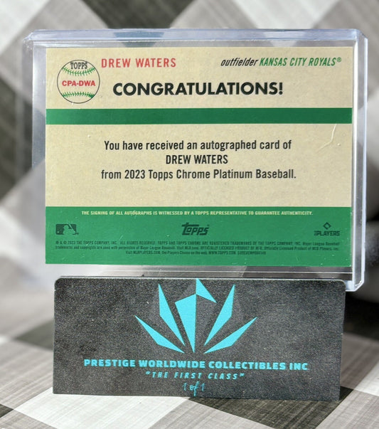 Drew Waters 2023 Topps Chrome Platinum Rookie Auto #CPA-DWA Royals RC