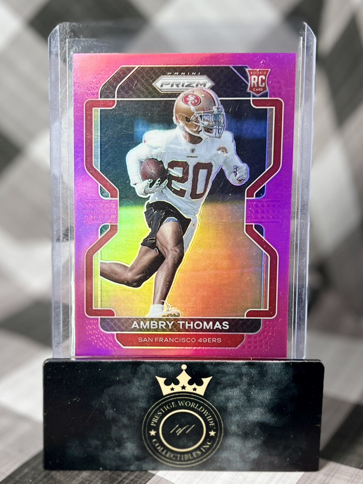 Ambry Thomas 2021 Panini Prizm Pink Prizm Rookie #439 San Francisco 49ers RC