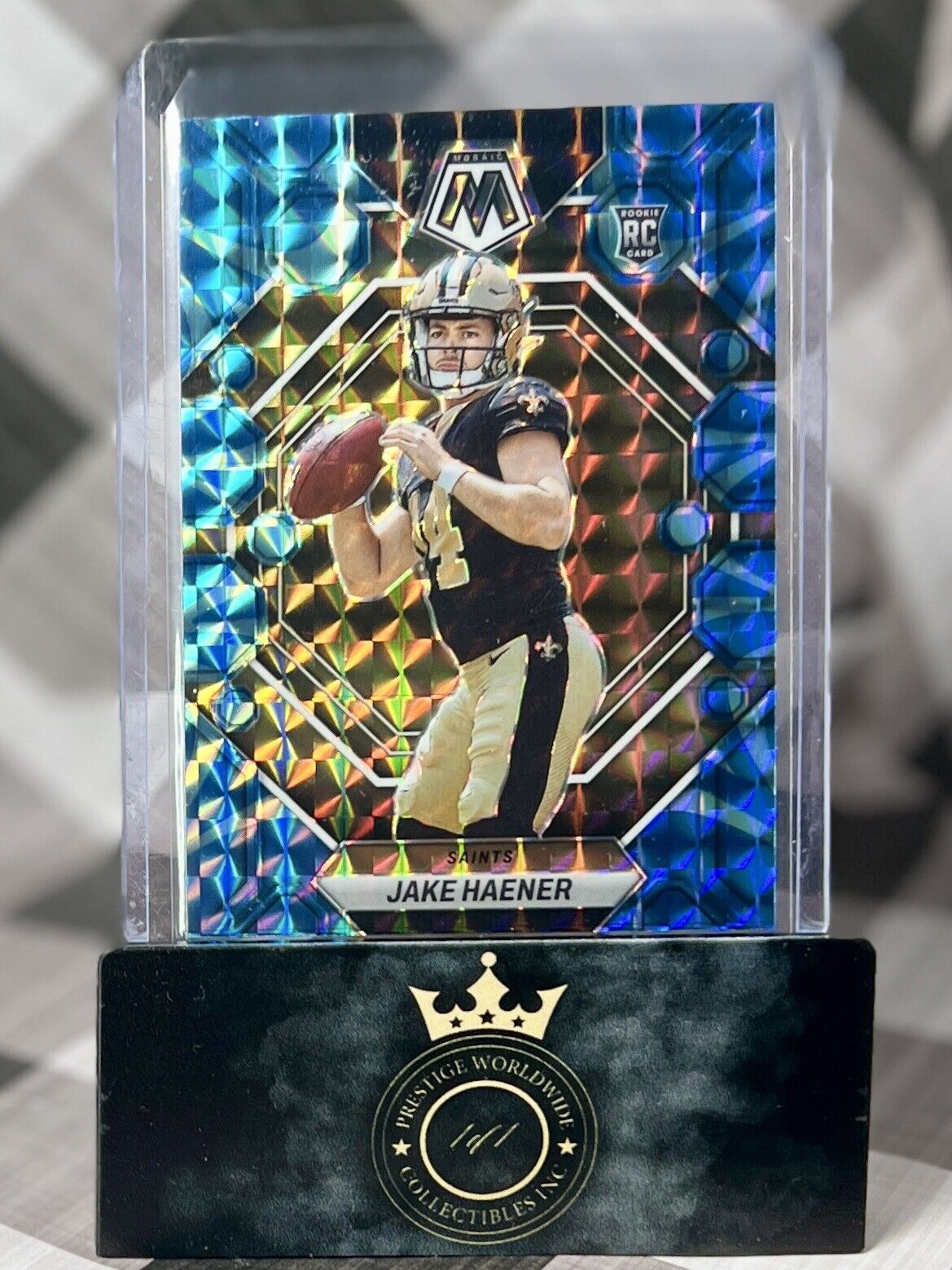 Jake Haener 2023 Mosaic Blue Reactive Rookie #325 New Orleans Saints RC