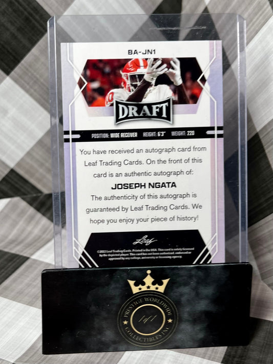 Joseph Ngata 2022 Leaf Draft Silver Border Auto #BA-JN1 Philadelphia Eagles RC