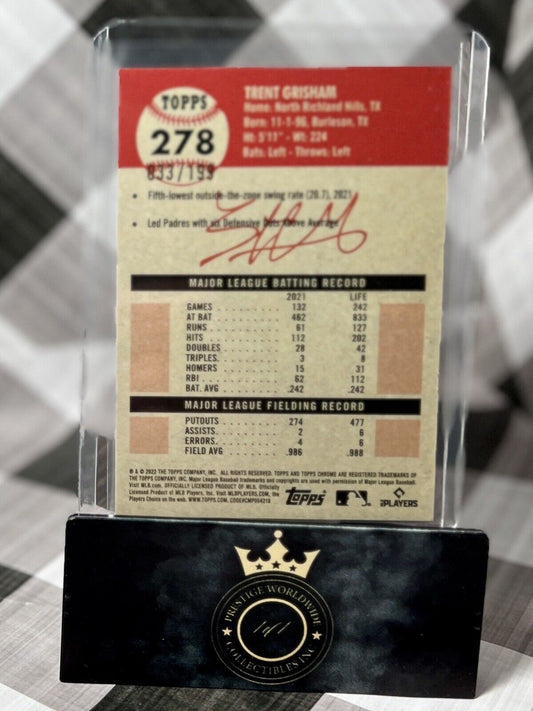 TRENT GRISHAM 2022 Topps Chrome Anniversary BLUE MINI-DIAMOND /199 #278 Padres