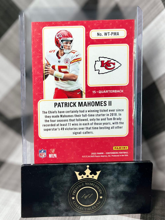Patrick Mahomes II 2022 Contenders Emerald Winning Ticket #WT-PMA